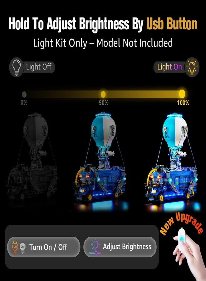 BrickSoul Upgrade Light Kit for Lego 77073 Fortnite Battle Bus Building Set | with ON/Off & Dimmer Switch & Hidden Cable Tech | Easy Install Lighting Set (77073 Set NOT Included) - Image 3